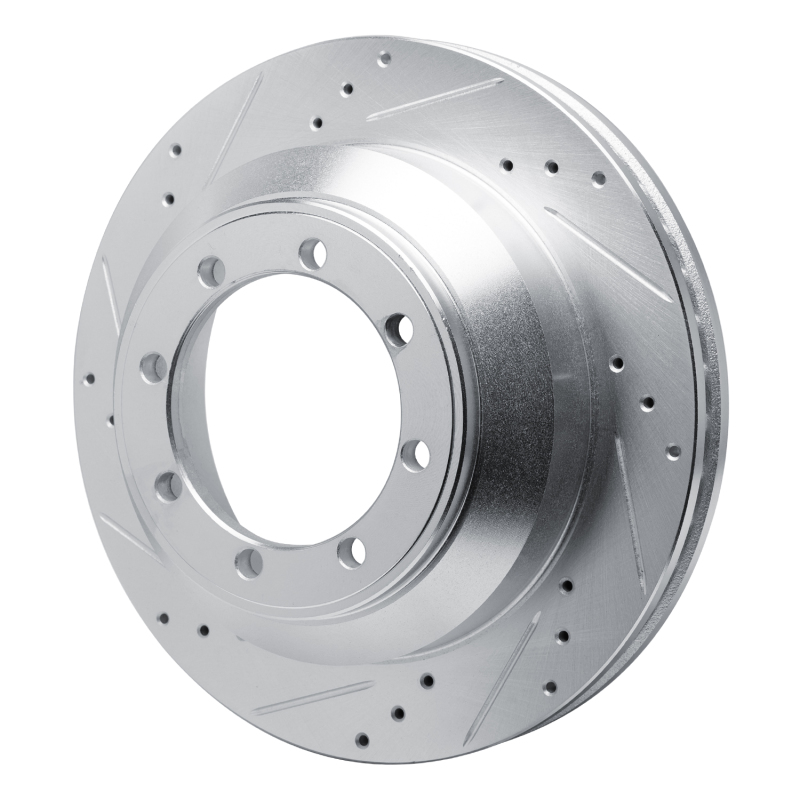 Ford E-350 Super Duty Brake Rotor (1) - Rear Left - R1 Concepts - Drilled & Slotted - Silver - `08-`19